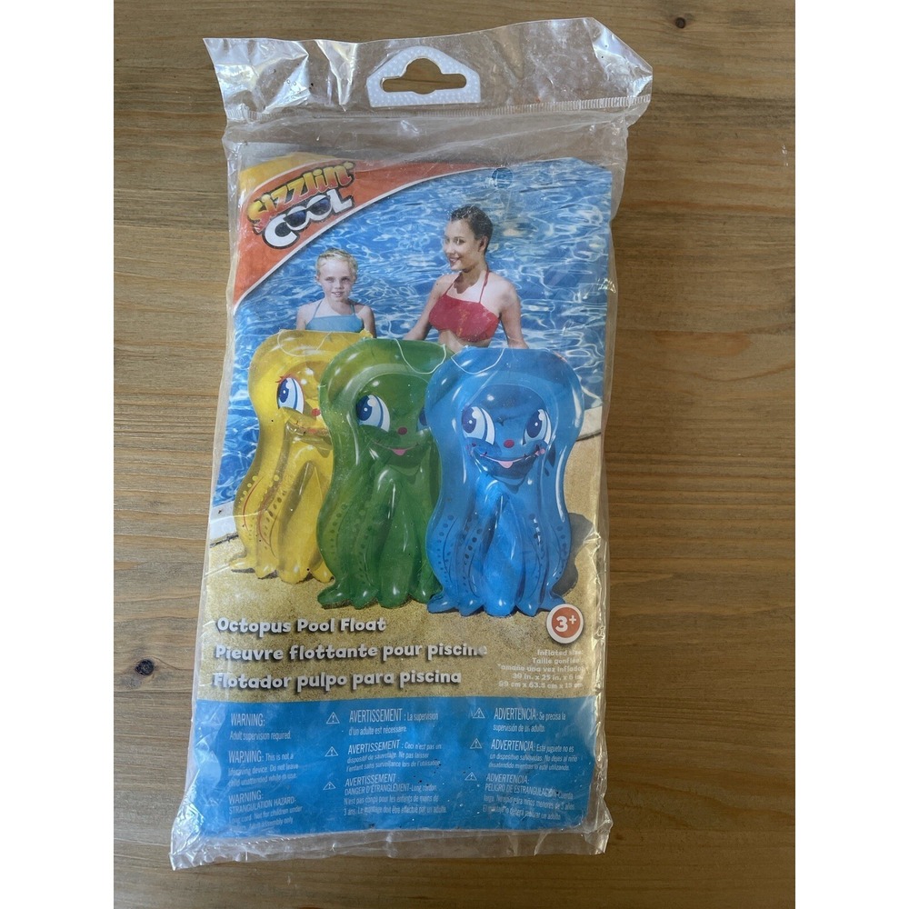 Vintage Sizzlin' Cool NEW SEALED Vintage Yellow Octopus Pool inflatable Float